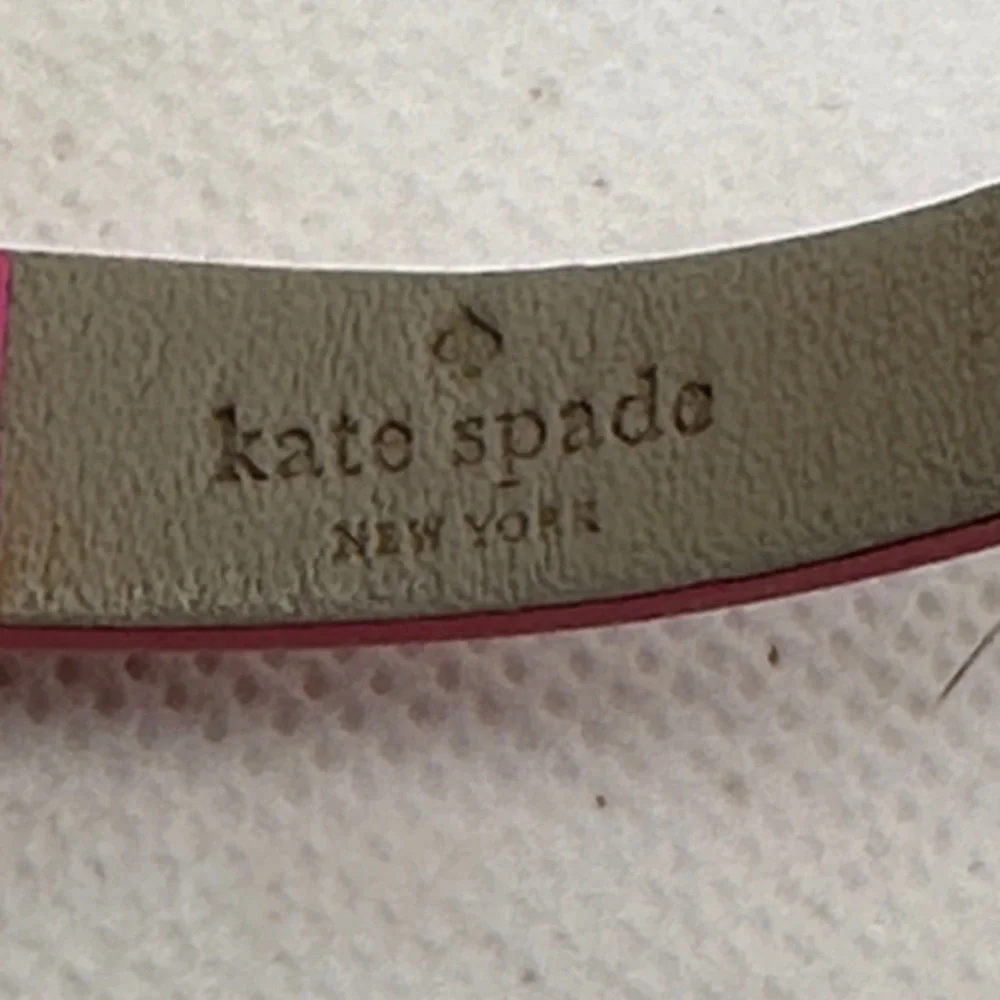 Kate Spade Park Row Watch Gold-tone Case Mother of Pearl Dial Pink Leather Band - Picture 7 of 10